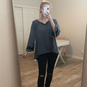 Free People grey boxy sweater